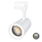 White 3-phase track spotlight Rosella, 10W, white switch, Pro