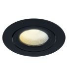 Black recessed light aluminium, Wimke, 5W, dim to warm LED, IP44