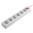 6-way power strip with switch 1.5 metres, white