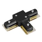 T shaped connector for single phase track lighting, black