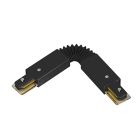 Flexible connector for 1 phase track lighting, black