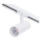 White 1 phase track lighting spotlight aluminium, Enno, 10W, white switch LED