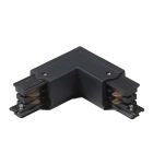 L-shape connector outside for 3-phase track lighting, black, Pro