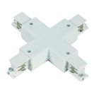 X-shape connector for 3-phase track lighting, white, Pro