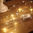 2m LED wire lighting on battery, 40 LEDs, warm white