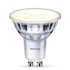 Dimmable Philips GU10 LED light bulb, Pascal, transparent, 4w, 2700K