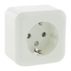 Exin Exo socket, surface-mounted, single, Schuko earth, polar white