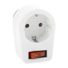 Plug earth connection switch lamp 10 / 16A, white
