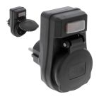 Plug earthed switch Lamp 10 / 16A IP44 Black
