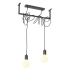 Steel pendant light black, Lauraine