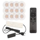 12 white porch spotlights Dico, IP65, with connection set and remote control