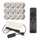 12 adjustable porch spotlights Rona, IP44, with connection set and remote control, chrome