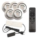 5 adjustable porch spotlights Rona, IP44, with connection set and remote control, chrome