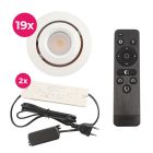 19 adjustable porch spotlights Rona, IP44, with connection set and remote control, white