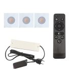 3 square white porch spotlights Dico, IP65, with connection set and remote control