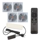 4 adjustable porch spotlights Rona square, IP44, with connection set and remote control, chrome