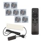 7 adjustable porch spotlights Rona square, IP44, with connection set and remote control, chrome