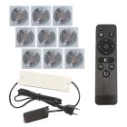 9 adjustable porch spotlights Rona square, IP44, with connection set and remote control, chrome