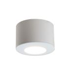 Round white surface mounted spotlight Vasso, IP44, dimmable