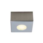 Square chrome surface mounted spotlight Fredo, IP44, dimmable