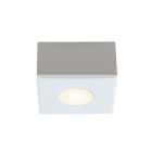 Square white surface mounted spotlight Fredo, IP44, dimmable