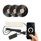 3 adjustable smart porch spotlights Rona, IP44, with connection set, black