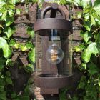 Rust Coloured outdoor wall light with dusk to dawn sensor rustic, Sambesi, IP44