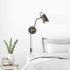 Black wall light modern, Skals, with switch