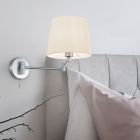 Nickel wall light classic, Niva, with pull switch