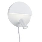 White wall light design, Solo, 6W, 3000K LED, with switch