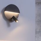 Black wall light design, Solo, 6W, 3000K LED, with switch