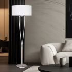 Nickel floor lamp modern, Lola, with switch