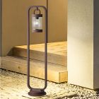 Rust Coloured outdoor floor lamp with dusk to dawn sensor modern, Sambesi, IP44