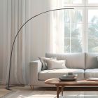Black arc floor lamp modern, Libro, 18W, 3000K LED, with switch