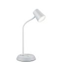 White table lamp glass, Laysha, 4,7W, 3000K LED, with switch