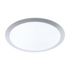 Silver flush ceiling light plastic, Ramsgate, 25W, 3000K LED
