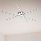 Nickel flush ceiling light design, Gottrup, 8,5W, 3000K LED