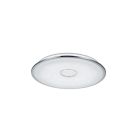 Chrome flush ceiling light glass, Yailee, 100W, warm to cold white adjustable LED, with remote control