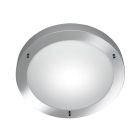 Nickel bathroom ceiling light glass, Hadleigh, IP44