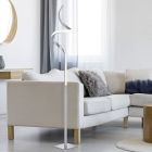 Nickel floor lamp modern, Aby, 11W, 3000K LED, with touch dimmer