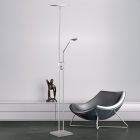 Nickel floor lamp modern, Simon, 15W, 3000K LED, with switch