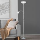 Grey floor lamp plastic, Pieter, with switch