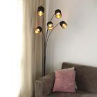Black floor lamp modern, Koge, with switch