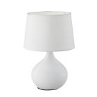 Ceramic table lamp white, Yesha, with switch