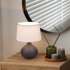 Ceramic table lamp brown, Yesha, with switch