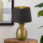 Ceramic table lamp gold, Monsted, with switch