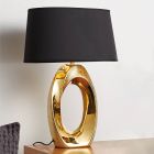 Ceramic table lamp gold, Moldrup, with switch