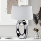 Ceramic table lamp silver, Moldrup, with switch