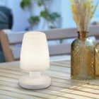 White outdoor table lamp modern, Maruf, 1,5W, 3000K LED, IP44, with switch