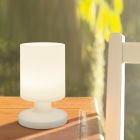 White outdoor table lamp plastic, Wiesje, 1,5W, 3000K LED, IP44, with switch